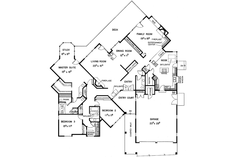 Dream House Plan - Floor Plan - Main Floor for Country House Plan #60-689 - 3 bed, 2.5 bath
