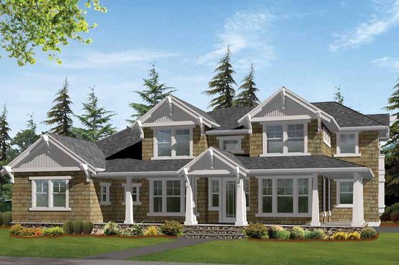 Exterior - Front Elevation 3 for Craftsman House Plan #132-468 - 3 bed, 2.5 bath