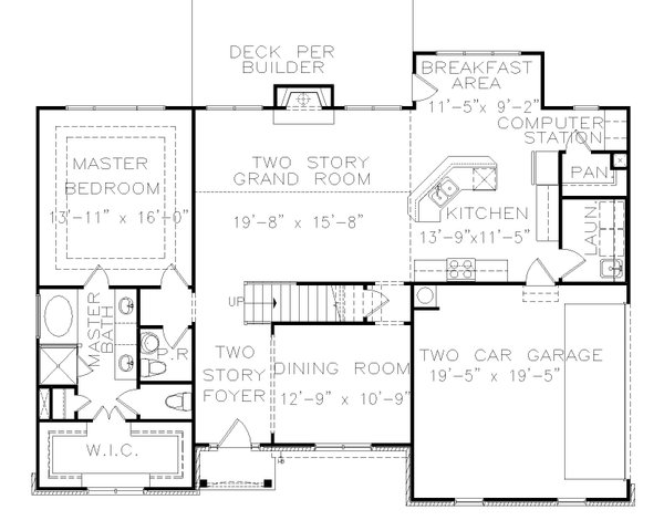 House Plan Design - Traditional Floor Plan - Main Floor Plan #54-456