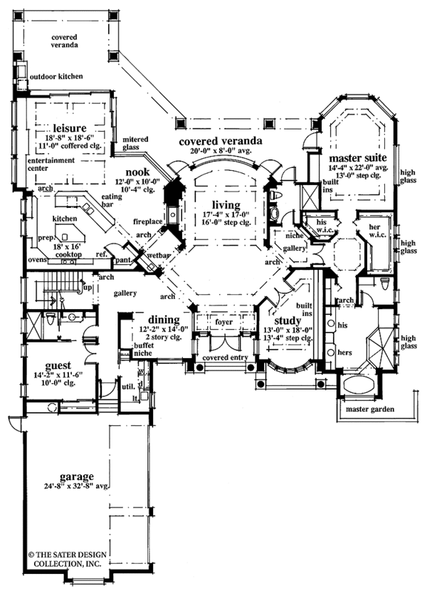 Mediterranean Floor Plan - Main Floor Plan #930-106