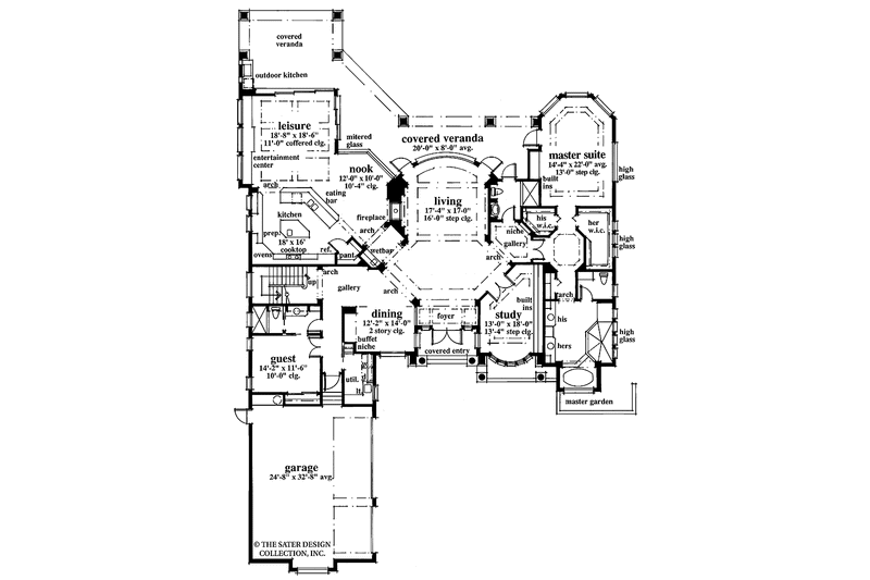 Dream House Plan - Floor Plan - Main Floor for Mediterranean House Plan #930-106 - 4 bed, 5 bath