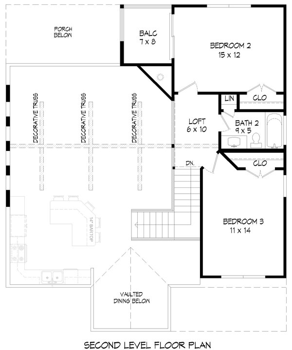 Farmhouse Floor Plan - Upper Floor Plan #932-703