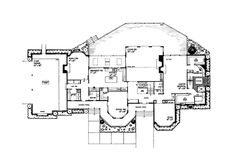 Home Plan - Floor Plan - Main Floor for Victorian House Plan #72-795 - 4 bed, 4 bath