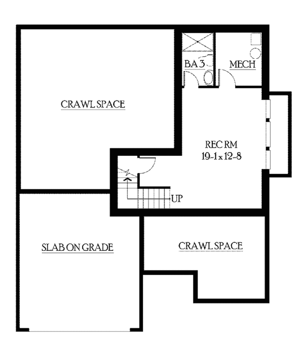 Architectural House Design - Craftsman Floor Plan - Lower Floor Plan #132-321