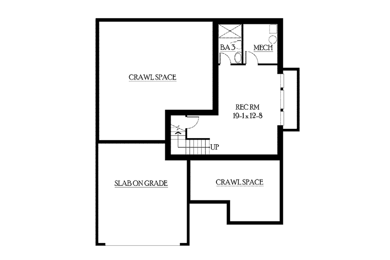 Home Plan - Floor Plan - Lower Floor for Craftsman House Plan #132-321 - 3 bed, 2.5 bath