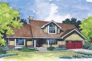 Architectural House Design - Exterior - Front Elevation for Country House Plan #320-558 - 3 bed, 2.5 bath