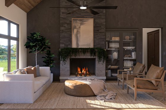 Interior - Family Room for Craftsman House Plan #455-275 - 3 bed, 2 bath