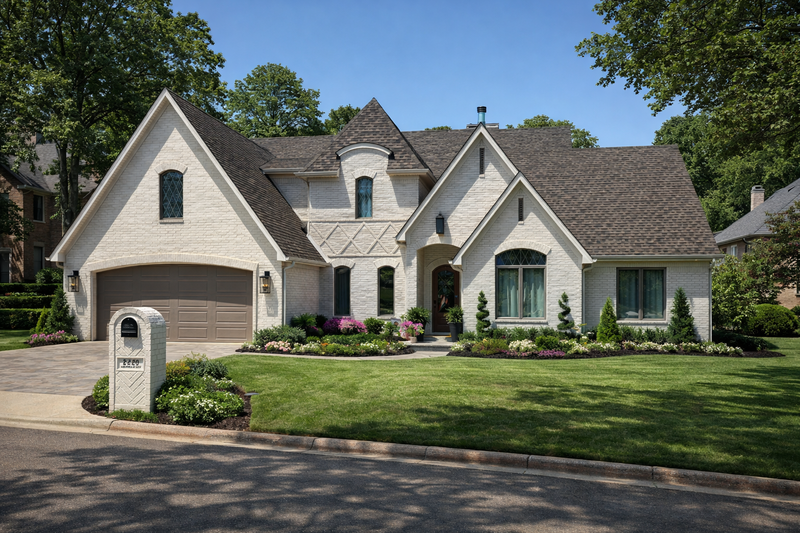 European Style House Plan - 4 Beds 3 Baths 2503 Sq/Ft Plan #17-3415 Exterior