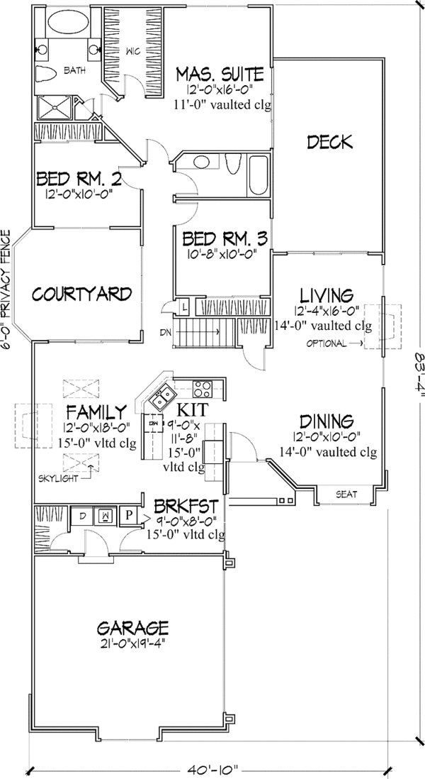 House Plan Design - Ranch Floor Plan - Main Floor Plan #320-1049