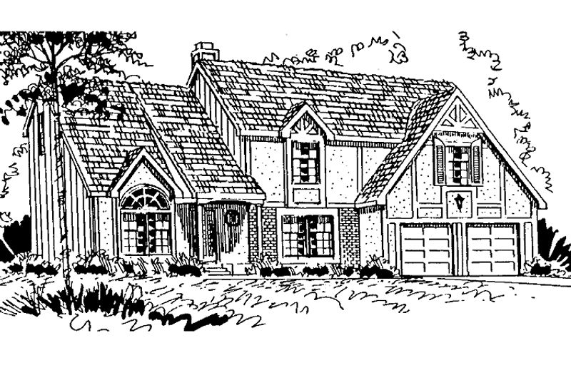 House Plan Design - Tudor Exterior - Front Elevation Plan #405-313