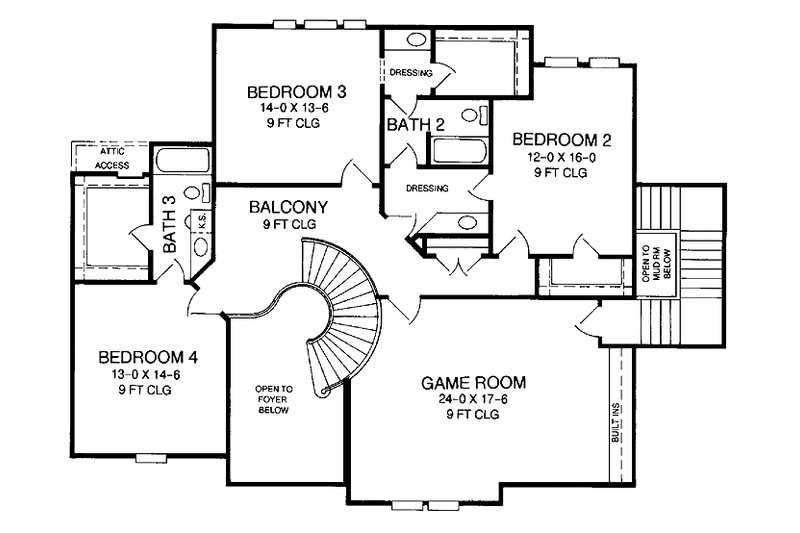 Home Plan - Floor Plan - Upper Floor for Country House Plan #952-276 - 4 bed, 3 bath