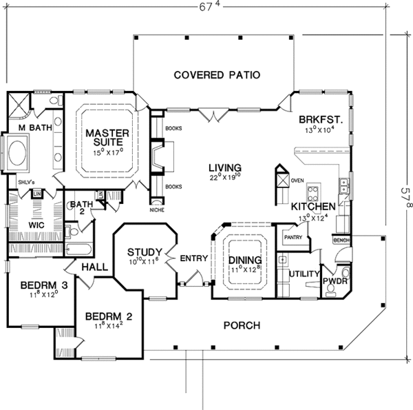 House Plan Design - Country Floor Plan - Main Floor Plan #472-360