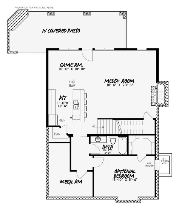 Architectural House Design - Country Floor Plan - Lower Floor Plan #17-3380