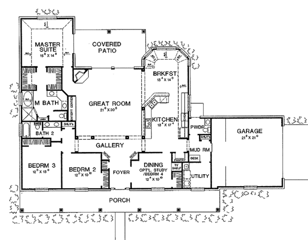 Architectural House Design - Country Floor Plan - Main Floor Plan #472-221