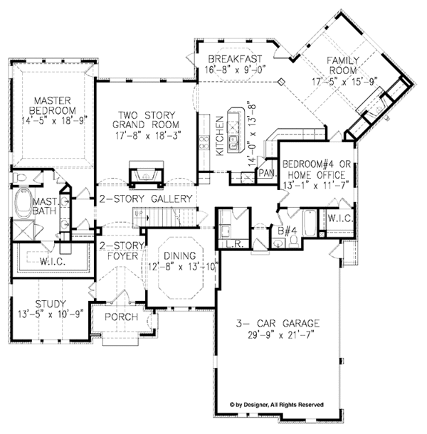 Home Plan - European Floor Plan - Main Floor Plan #54-276