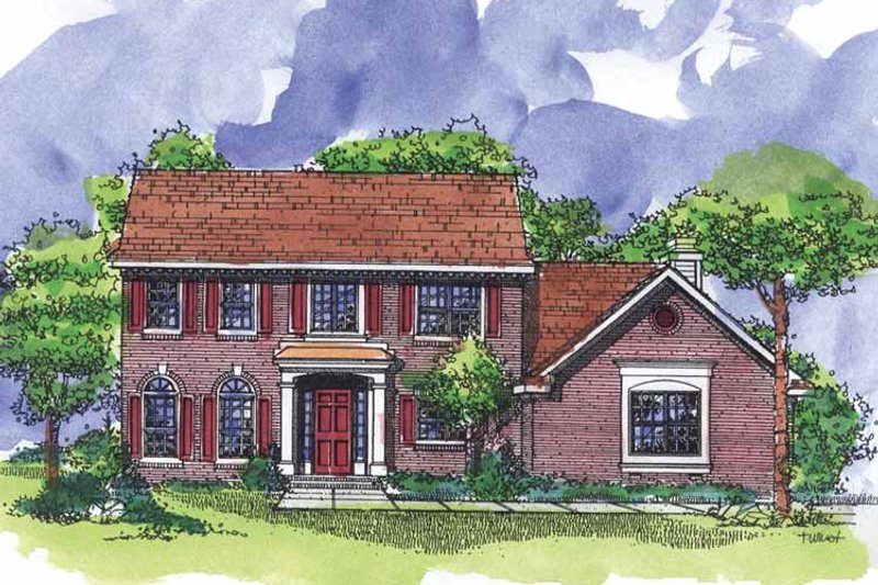 Architectural House Design - Colonial Exterior - Front Elevation Plan #320-920