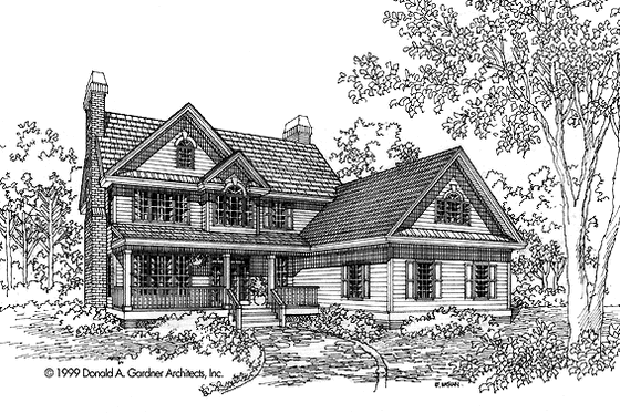 Exterior - Front Elevation 3 for Country House Plan #929-424 - 4 bed, 2.5 bath
