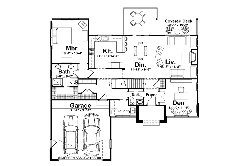 Home Plan - Floor Plan - Main Floor for Craftsman House Plan #928-124 - 4 bed, 2.5 bath