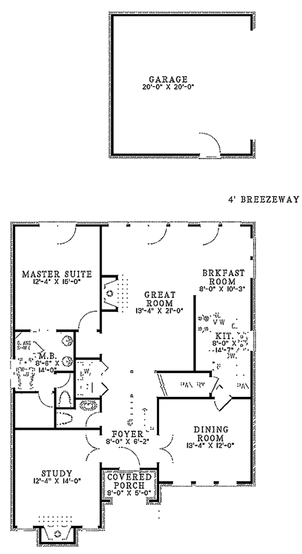 Architectural House Design - Country Floor Plan - Main Floor Plan #17-2683