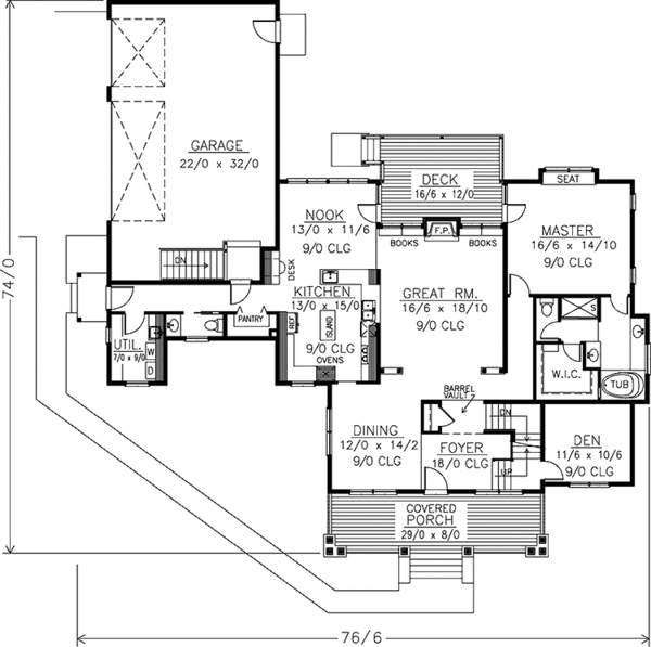 House Plan Design - Craftsman Floor Plan - Main Floor Plan #1037-15