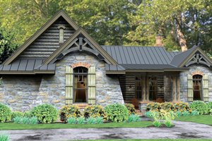 Exterior - Front Elevation 3 for Bungalow House Plan #120-245 - 3 bed, 2.5 bath
