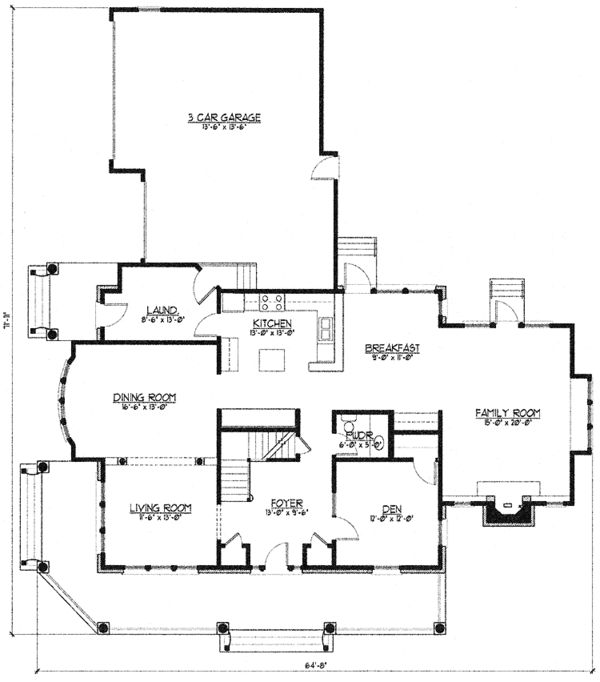 Dream House Plan - Country Floor Plan - Main Floor Plan #978-7