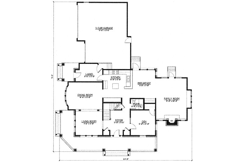 Dream House Plan - Floor Plan - Main Floor for Country House Plan #978-7 - 4 bed, 2.5 bath