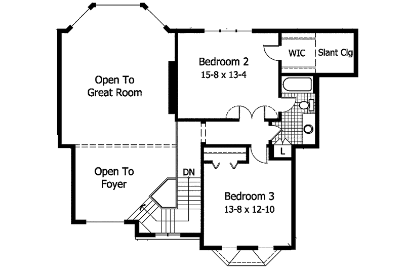 Dream House Plan - Floor Plan - Upper Floor for Traditional House Plan #51-775 - 3 bed, 2.5 bath