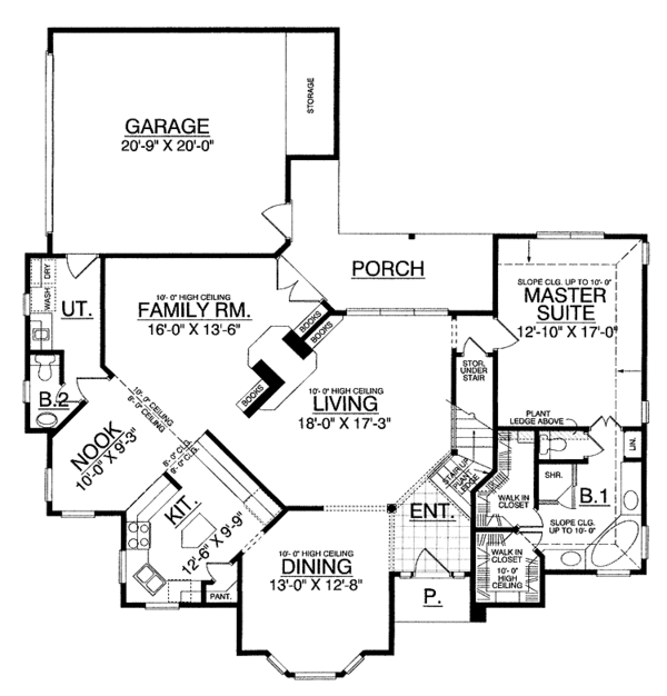 House Plan Design - Country Floor Plan - Main Floor Plan #40-475