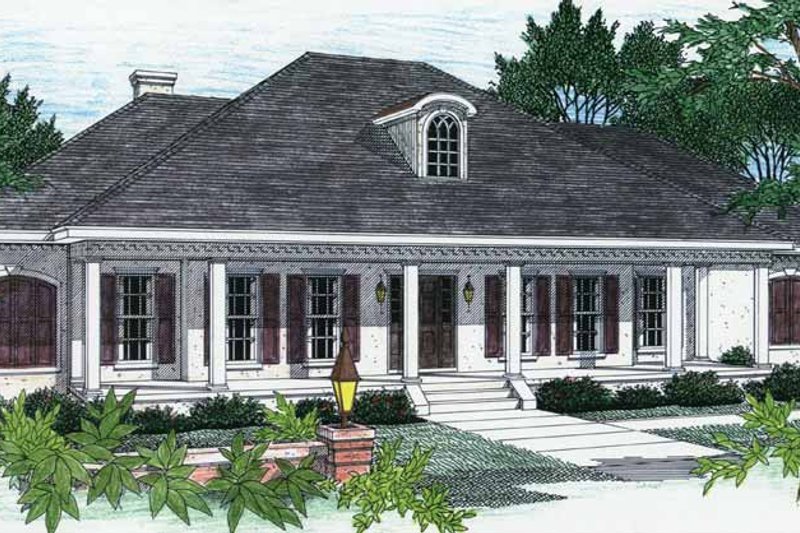 Architectural House Design - Country Exterior - Front Elevation Plan #44-202