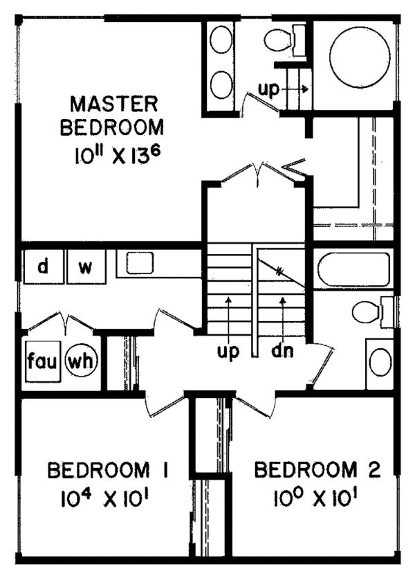 Architectural House Design - Colonial Floor Plan - Upper Floor Plan #60-848