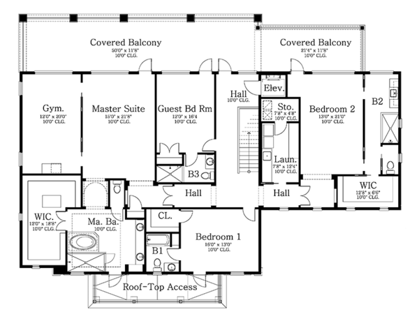 Home Plan - Classical Floor Plan - Upper Floor Plan #1058-83