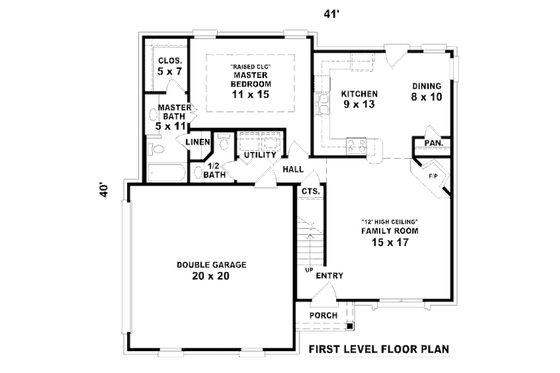 Floor Plan - Main Floor for European House Plan #81-13769 - 3 bed, 2.5 bath