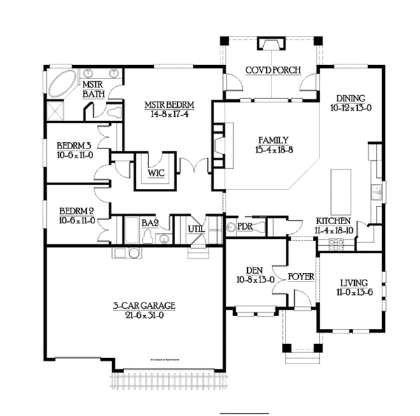 Home Plan - Craftsman Floor Plan - Main Floor Plan #132-539