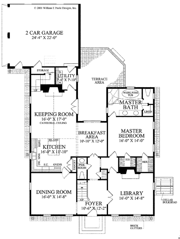 House Design - Colonial Floor Plan - Main Floor Plan #137-341