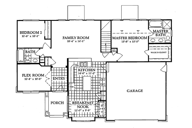 Home Plan - Floor Plan - Main Floor for European House Plan #942-8 - 2 bed, 2 bath