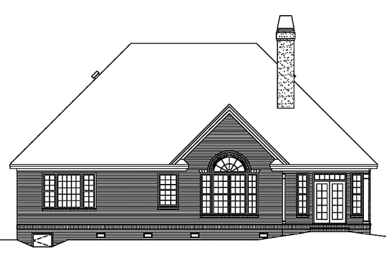 Exterior - Rear Elevation for European House Plan #929-639 - 3 bed, 2 bath