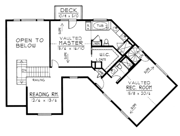 House Blueprint - European Floor Plan - Upper Floor Plan #1037-11