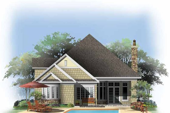 Exterior - Rear Elevation for Craftsman House Plan #929-846 - 3 bed, 3 bath