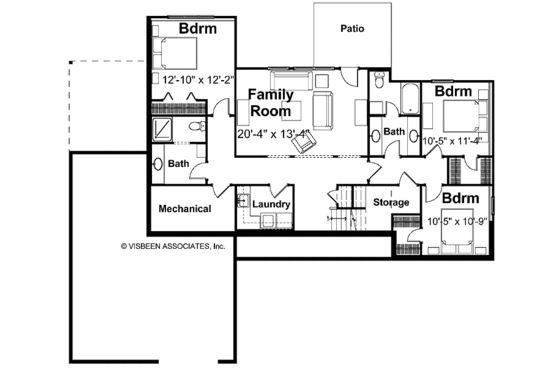 Floor Plan - Lower Floor for Craftsman House Plan #928-140 - 4 bed, 3.5 bath