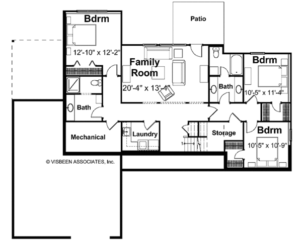 Craftsman Floor Plan - Lower Floor Plan #928-140