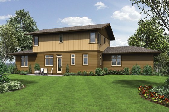 Exterior - Rear Elevation for Craftsman House Plan #48-913 - 3 bed, 2.5 bath