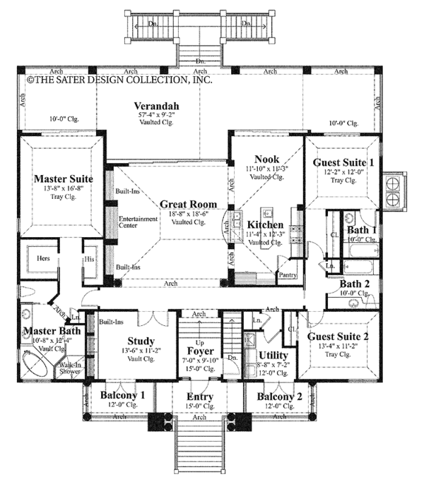 Architectural House Design - Mediterranean Floor Plan - Main Floor Plan #930-161
