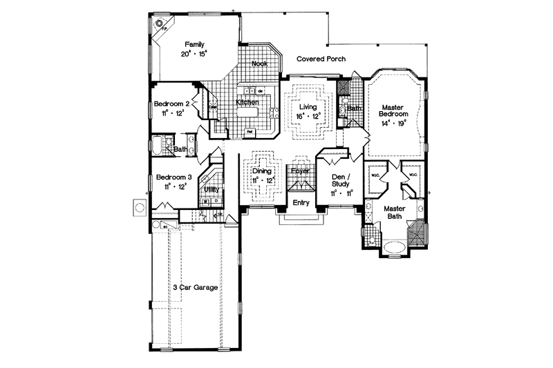 Home Plan - Floor Plan - Main Floor for European House Plan #417-656 - 3 bed, 3 bath