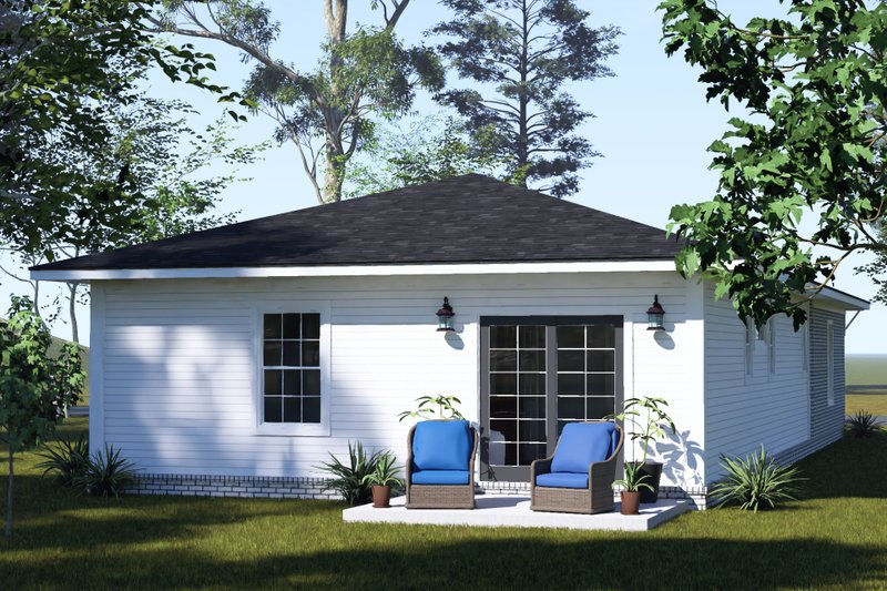 House Blueprint - Exterior - Rear Elevation for Modern House Plan #513-2497 - 3 bed, 2 bath