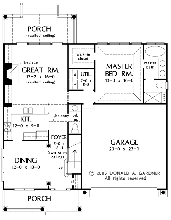 House Plan Design - Craftsman Floor Plan - Main Floor Plan #929-814