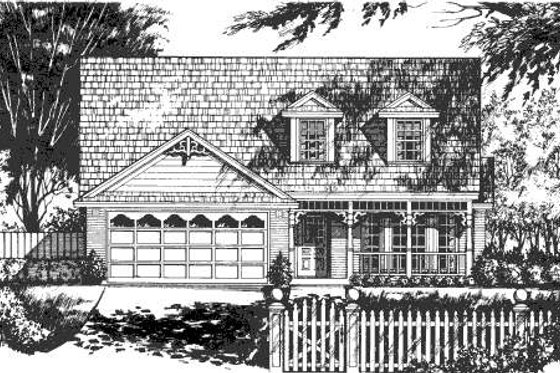 Exterior - Front Elevation for Country House Plan #40-412 - 3 bed, 2 bath