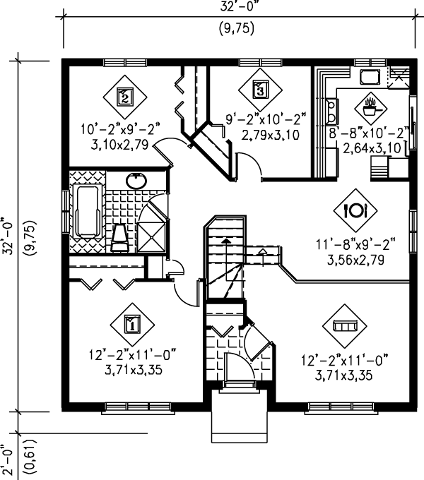 European Floor Plan - Main Floor Plan #25-165