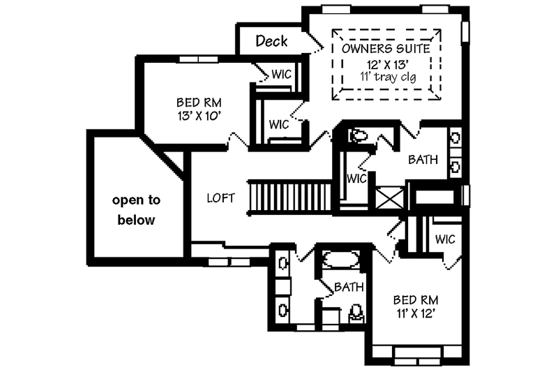Dream House Plan - Floor Plan - Upper Floor for European House Plan #320-1484 - 3 bed, 2.5 bath