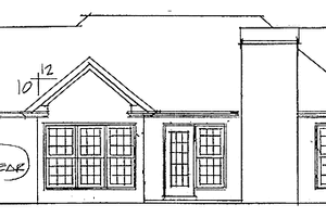 Exterior - Rear Elevation for Mediterranean House Plan #56-659 - 3 bed, 2 bath